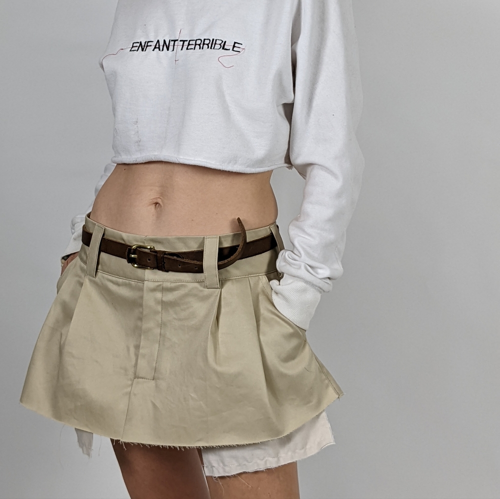 Twill micro mini skirt